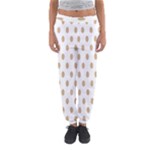 Polka Dots - Tan Brown on White Women s Jogger Sweatpants