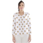 Polka Dots - Tan Brown on White Wind Breaker (Women)