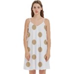 Polka Dots - Tan Brown on White Women s Reversible Sports Bra with Border