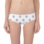 Polka Dots - Tan Brown on White Classic Bikini Bottoms