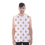 Polka Dots - Tan Brown on White Men s Basketball Tank Top