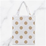 Polka Dots - Tan Brown on White Classic Tote Bag
