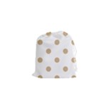 Polka Dots - Tan Brown on White Drawstring Pouch (XS)
