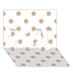 Polka Dots - Tan Brown on White I Love You 3D Greeting Card (7x5)