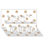 Polka Dots - Tan Brown on White Best Friends 3D Greeting Card (8x4)