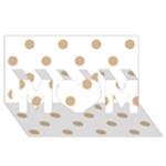 Polka Dots - Tan Brown on White MOM 3D Greeting Card (8x4)