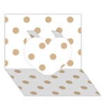 Polka Dots - Tan Brown on White Heart 3D Greeting Card (7x5)