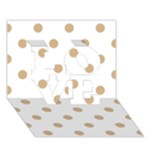 Polka Dots - Tan Brown on White LOVE 3D Greeting Card (7x5)