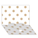 Polka Dots - Tan Brown on White Heart Bottom 3D Greeting Card (7x5)