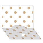 Polka Dots - Tan Brown on White Circle Bottom 3D Greeting Card (7x5)