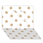 Polka Dots - Tan Brown on White Clover 3D Greeting Card (7x5)