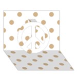 Polka Dots - Tan Brown on White Peace Sign 3D Greeting Card (7x5)