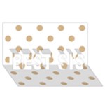 Polka Dots - Tan Brown on White BEST SIS 3D Greeting Card (8x4)