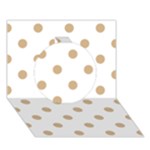 Polka Dots - Tan Brown on White Circle 3D Greeting Card (7x5)