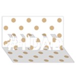 Polka Dots - Tan Brown on White #1 DAD 3D Greeting Card (8x4)