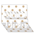 Polka Dots - Tan Brown on White You Did It 3D Greeting Card (7x5)