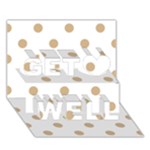 Polka Dots - Tan Brown on White Get Well 3D Greeting Card (7x5)