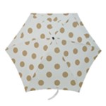 Polka Dots - Tan Brown on White Mini Umbrella