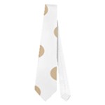 Polka Dots - Tan Brown on White Necktie (One Side)