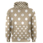 Polka Dots - White on Khaki Brown Men s Pullover Hoodie
