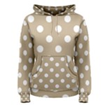 Polka Dots - White on Khaki Brown Women s Pullover Hoodie