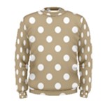 Polka Dots - White on Khaki Brown Men s Sweatshirt