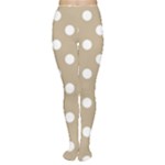 Polka Dots - White on Khaki Brown Women s Tights