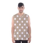 Polka Dots - White on Khaki Brown Men s Basketball Tank Top