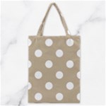 Polka Dots - White on Khaki Brown Classic Tote Bag