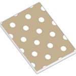 Polka Dots - White on Khaki Brown Large Memo Pads