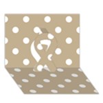 Polka Dots - White on Khaki Brown Ribbon 3D Greeting Card (7x5)