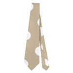 Polka Dots - White on Khaki Brown Necktie (Two Side)