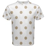 Polka Dots - Khaki Brown on White Men s Cotton Tee