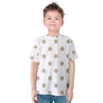 Polka Dots - Khaki Brown on White Kid s Cotton Tee
