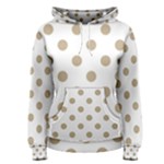 Polka Dots - Khaki Brown on White Women s Pullover Hoodie