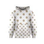 Polka Dots - Khaki Brown on White Kid s Pullover Hoodie