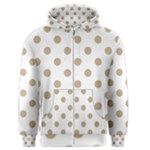 Polka Dots - Khaki Brown on White Men s Zipper Hoodie