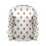 Polka Dots - Khaki Brown on White Women s Sweatshirt