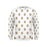 Polka Dots - Khaki Brown on White Kid s Sweatshirt