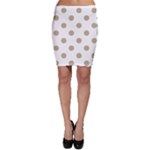 Polka Dots - Khaki Brown on White Bodycon Skirt