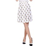 Polka Dots - Khaki Brown on White A-Line Skirt