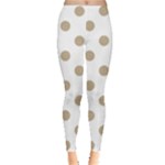 Polka Dots - Khaki Brown on White Women s Leggings