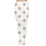 Polka Dots - Khaki Brown on White Women s Tights