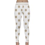 Polka Dots - Khaki Brown on White Yoga Leggings