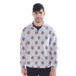 Polka Dots - Khaki Brown on White Wind Breaker (Men)