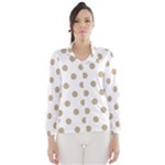 Polka Dots - Khaki Brown on White Wind Breaker (Women)