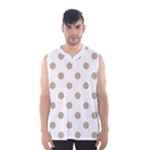 Polka Dots - Khaki Brown on White Men s Basketball Tank Top