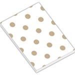 Polka Dots - Khaki Brown on White Large Memo Pads