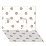 Polka Dots - Khaki Brown on White I Love You 3D Greeting Card (7x5)