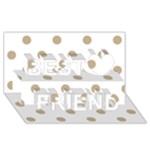 Polka Dots - Khaki Brown on White Best Friends 3D Greeting Card (8x4)